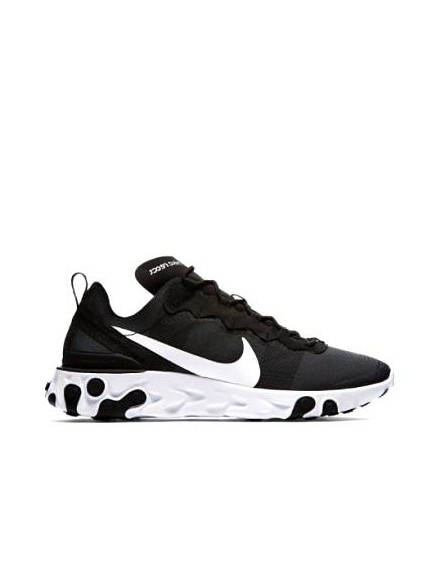 NIKE REACT ELEMENT 55 NEGRAS Y BLANCAS