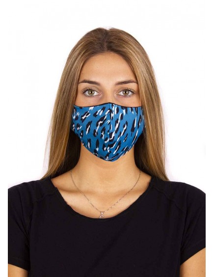 Mascarilla Animal Print Azul