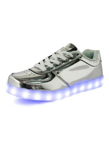 ZAPATILLAS CON LUCES LED PLATEADAS