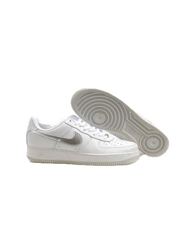 NIKE AIR FORCE ONE BLANCAS PLATEADAS 44 95 ENVIO GRATIS